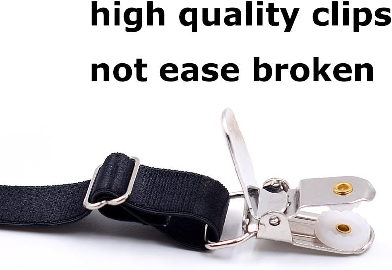 Kedofe Mens Shirt Stays Upgrade Adjustable Elastic Garter Military Shirts Holder with Non-slip Locking Clamps - Image 4